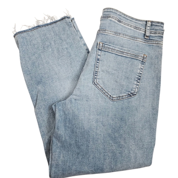 J. Jill High Rise Straight Leg Crop Denim Jeans Women 8 Regular Blue - Picture 1 of 11